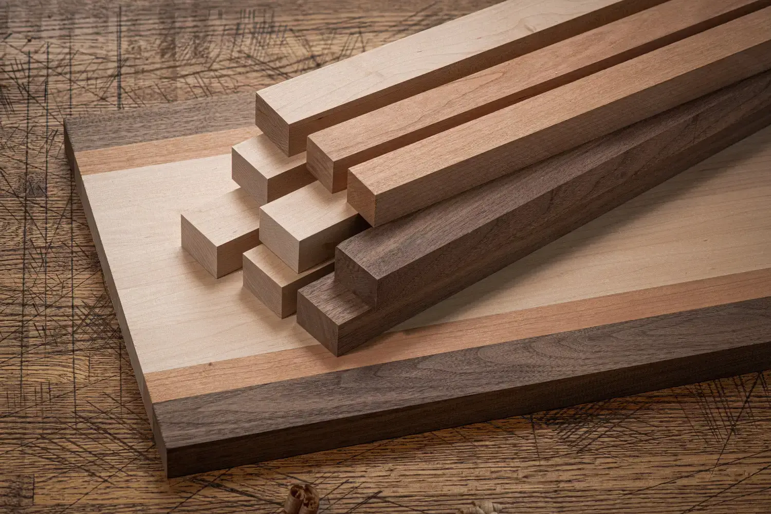 Sustainable North American Maple wood blocks.