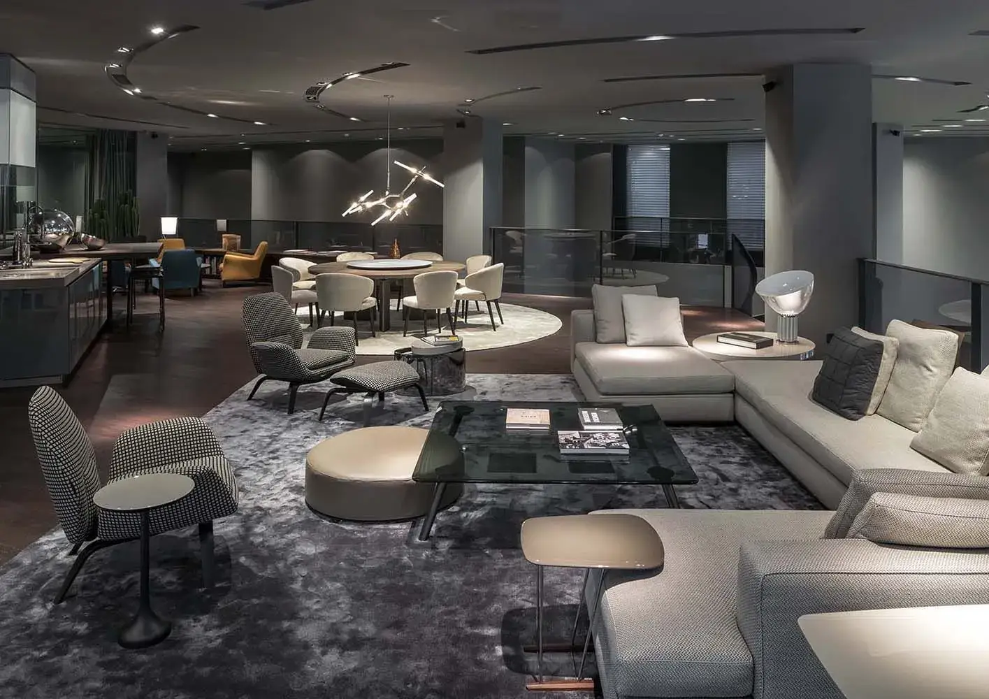 The minimalist and elegant interior of a flagship showroom.